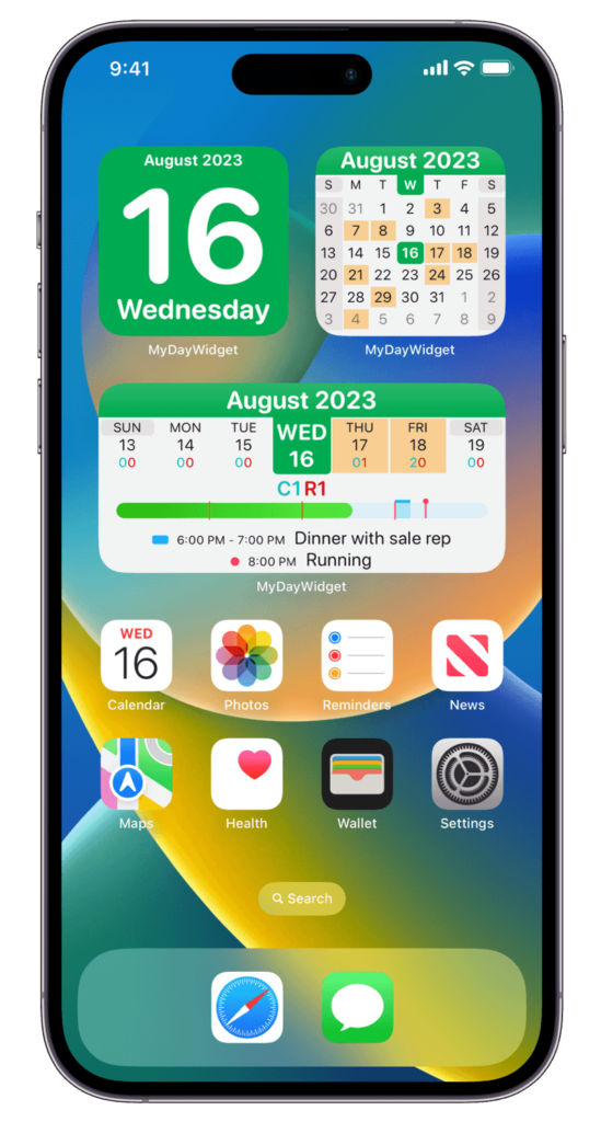 MyDayWidget - a widget for iphone, ipad, mac, apple watch